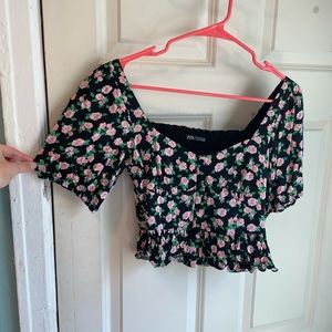 floral cropped corset top
